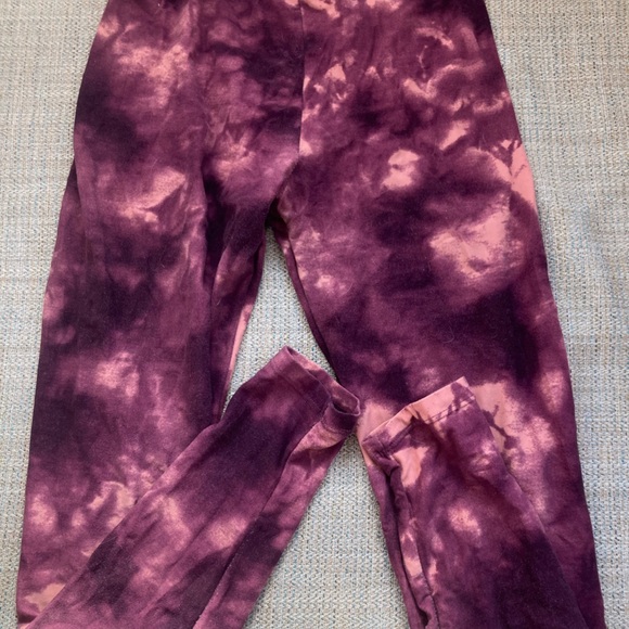 Girls tye dye purple and tan leggings - Picture 1 of 2
